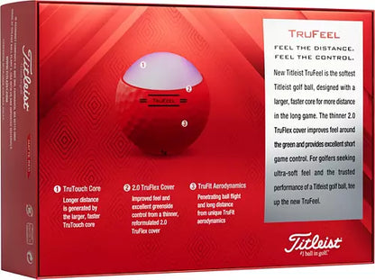 Titleist 2022 TruFeel Red Golf Balls