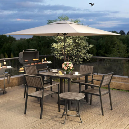 Grain Outdoor Dining Set, 8-Piece, Walnut