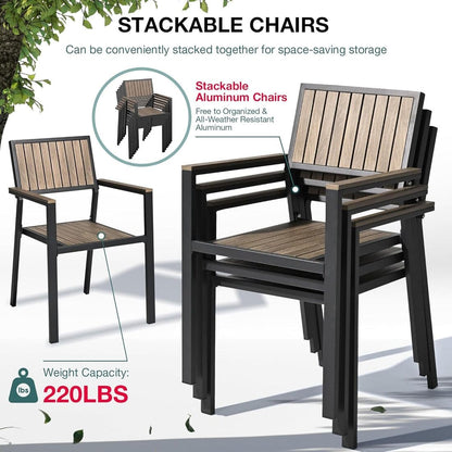 Grain Outdoor Dining Set, 8-Piece, Walnut