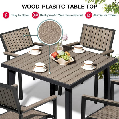 Grain Outdoor Dining Set, 8-Piece, Walnut