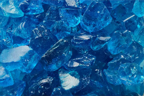 Turquoise Fire Glass Medium Size (1/2"-3/4") - 25 LBS