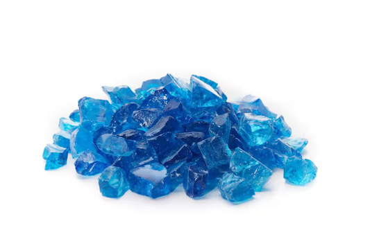 Turquoise Fire Glass Medium Size (1/2"-3/4") - 25 LBS