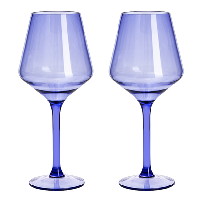 Saint Tropez Acrylic Stemmed Wine Glassware, Set of 2
