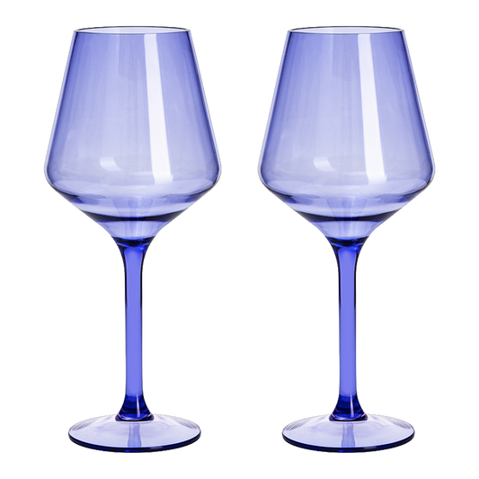 Saint Tropez Acrylic Stemmed Wine Glassware, Set of 2
