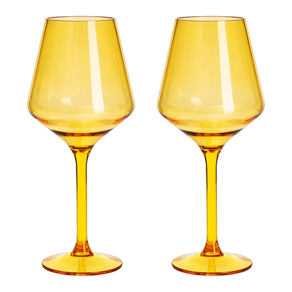 Saint Tropez Acrylic Stemmed Wine Glassware, Set of 2