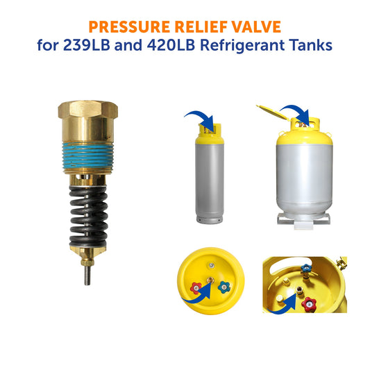 Flame King Pressure Relief Valve for 239LB and 420LB Refrigerant Recovery Tanks with 400 PSI 3/4″ MPT Fitting