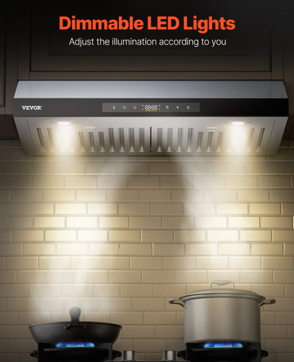 30" Under Cabinet Range Hood Vent 900CFM Gesture & Touch Control