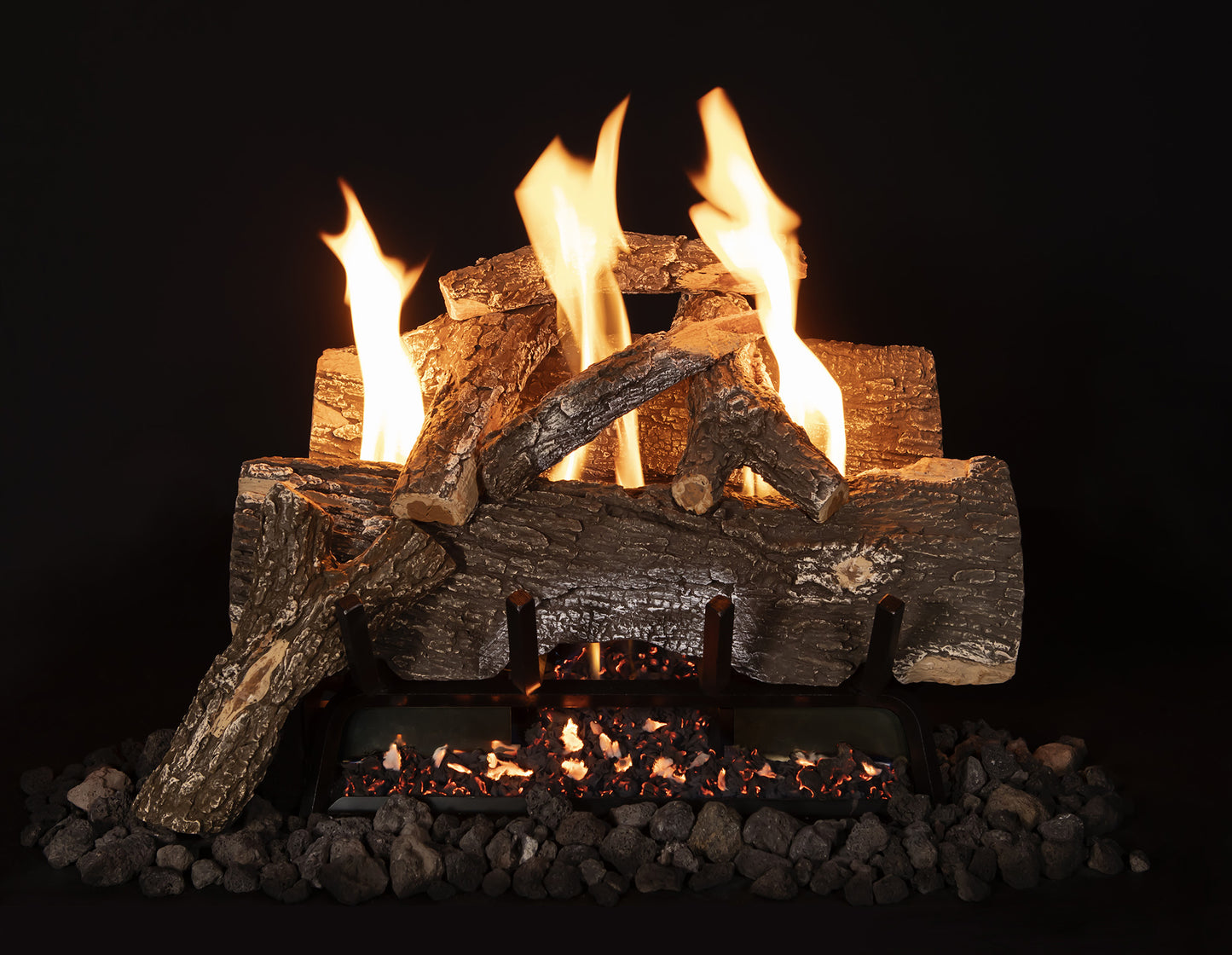 Weathered Oak Vent Less Log Sets