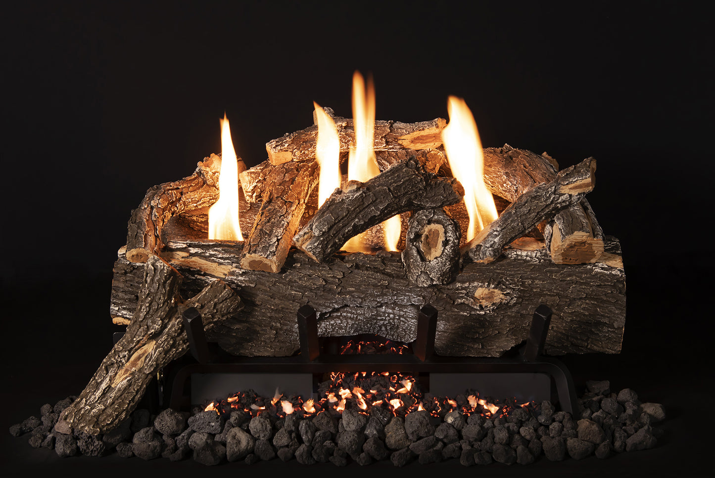 Weathered Oak Vent Less Log Sets