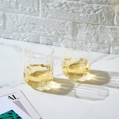 Flower Lowball Glassware, Clear, Set of 2