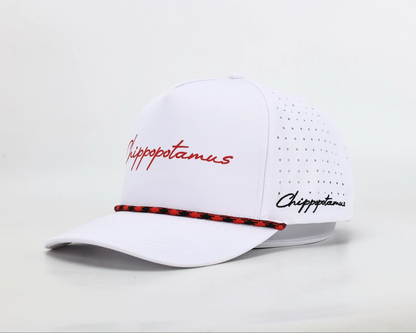 White Rope Hat - Chippopotamus Red