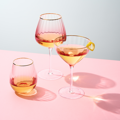 Waterfall Stemless Wine Glassware, Set of 2
