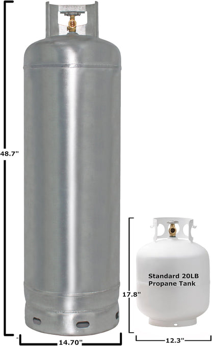 Flame King 100lb Empty Galvanized Propane Tank LP Cylinder with POL Valve