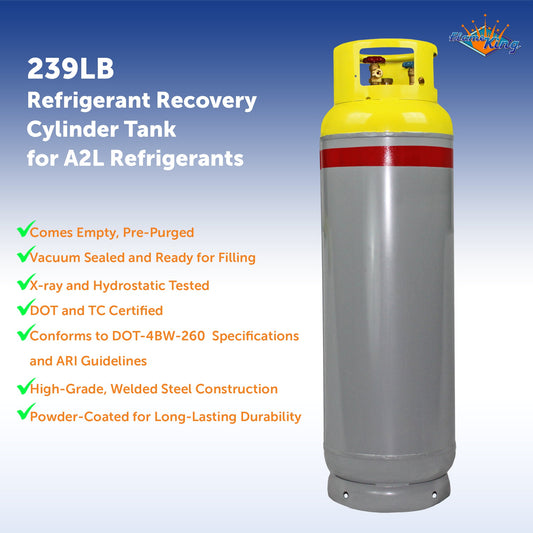 Flame King 239lb Refrigerant Tank Recovery Cylinder 400 PSI For A2L Refrigerants