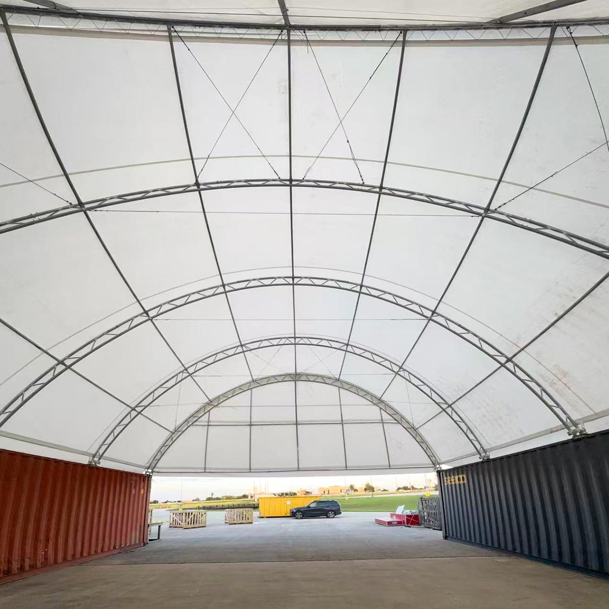 Half Panel with Frame for Container Shelter 40FT x 40FT x 15FT, 22oz PVC