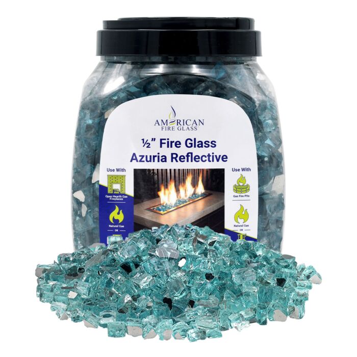 1/2" Reflective Fire Glass - 10lbs (Jar)