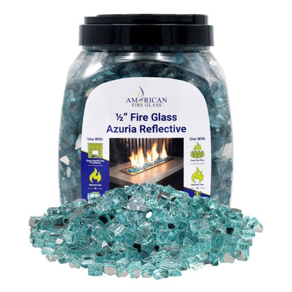 1/2" Reflective Fire Glass - 10lbs (Jar)