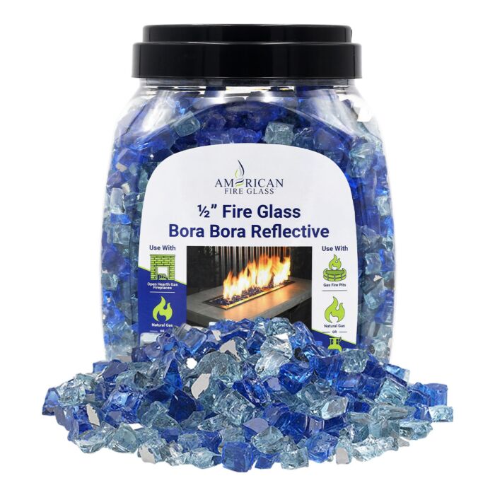 1/2" Pre-Mixed Fire Glass - 10lbs (Jar)