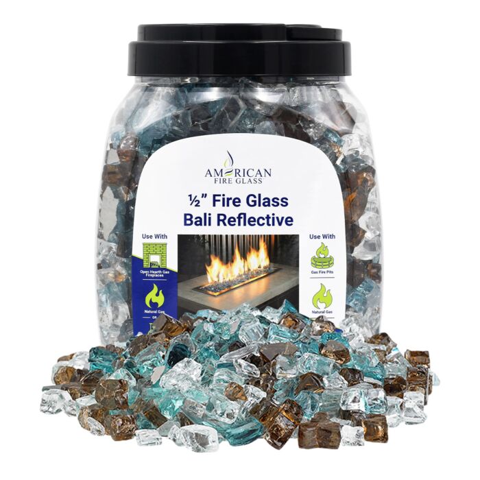 1/2" Pre-Mixed Fire Glass - 10lbs (Jar)