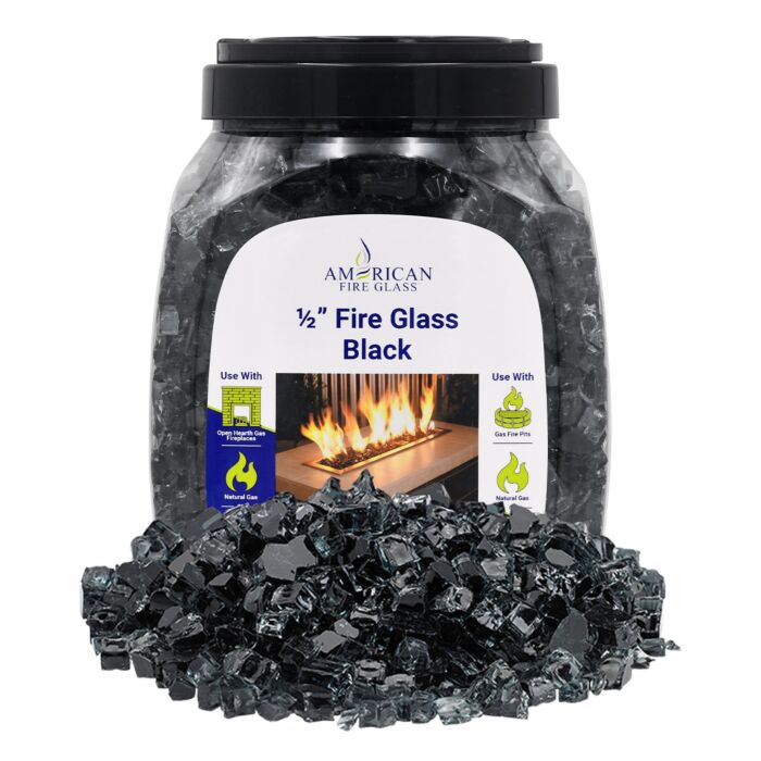 1/2" Classic Fire Glass - 10lbs (Jar)