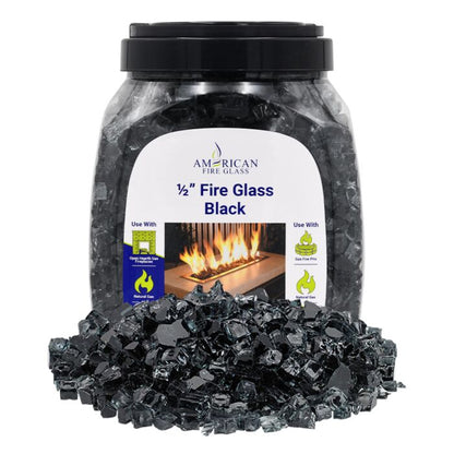 1/2" Classic Fire Glass - 10lbs (Jar)
