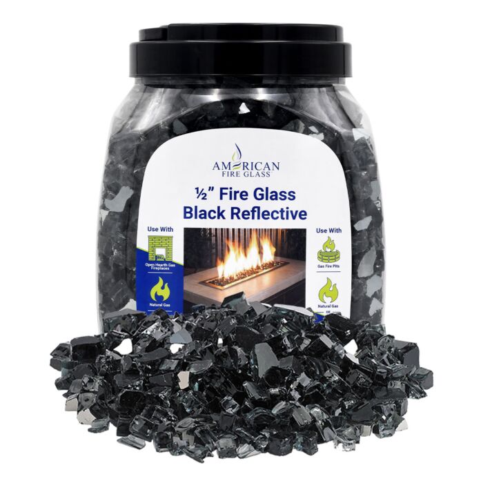 1/2" Reflective Fire Glass - 10lbs (Jar)