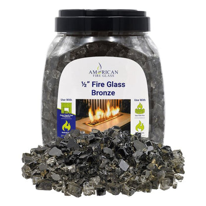 1/2" Classic Fire Glass - 10lbs (Jar)