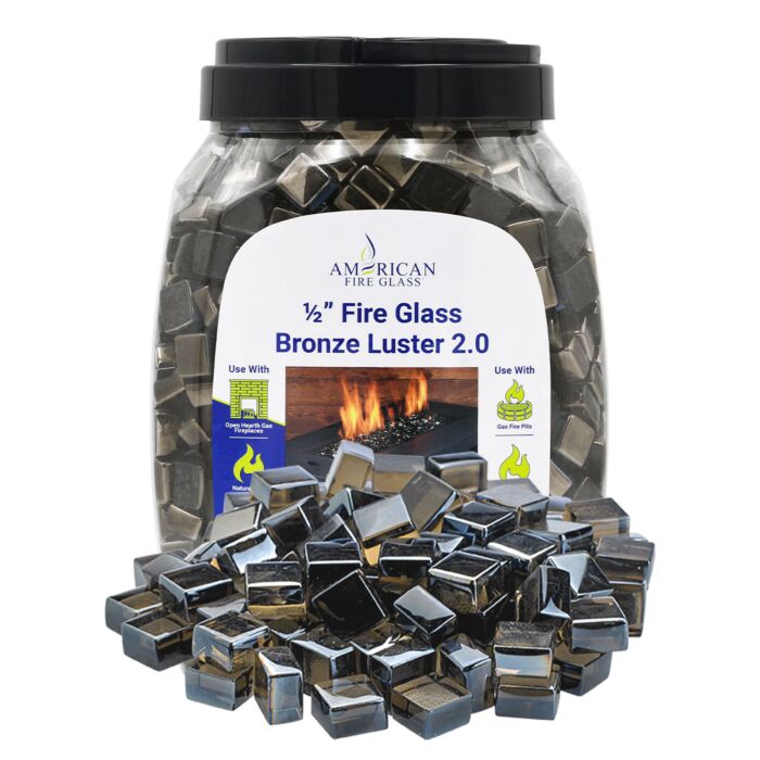 1/2" Fire Glass 2.0 Cubes - 10lbs (Jar)