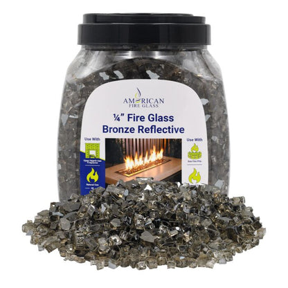 1/4" Reflective Fire Glass - 10lbs (Jar)