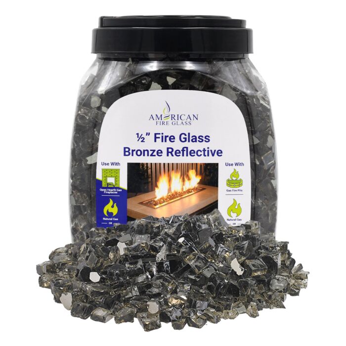 1/2" Reflective Fire Glass - 10lbs (Jar)