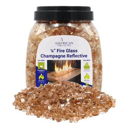 1/4" Reflective Fire Glass - 10lbs (Jar)
