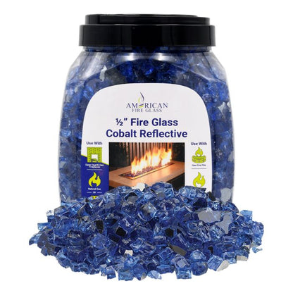 1/2" Reflective Fire Glass - 10lbs (Jar)