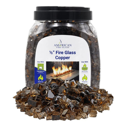 1/2" Classic Fire Glass - 10lbs (Jar)