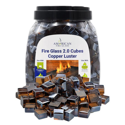 1/2" Fire Glass 2.0 Cubes - 10lbs (Jar)