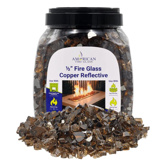 1/2" Reflective Fire Glass - 10lbs (Jar)