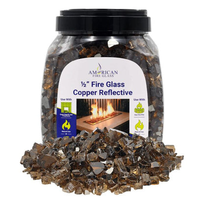 1/2" Reflective Fire Glass - 10lbs (Jar)