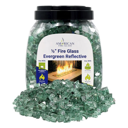 1/2" Reflective Fire Glass - 10lbs (Jar)