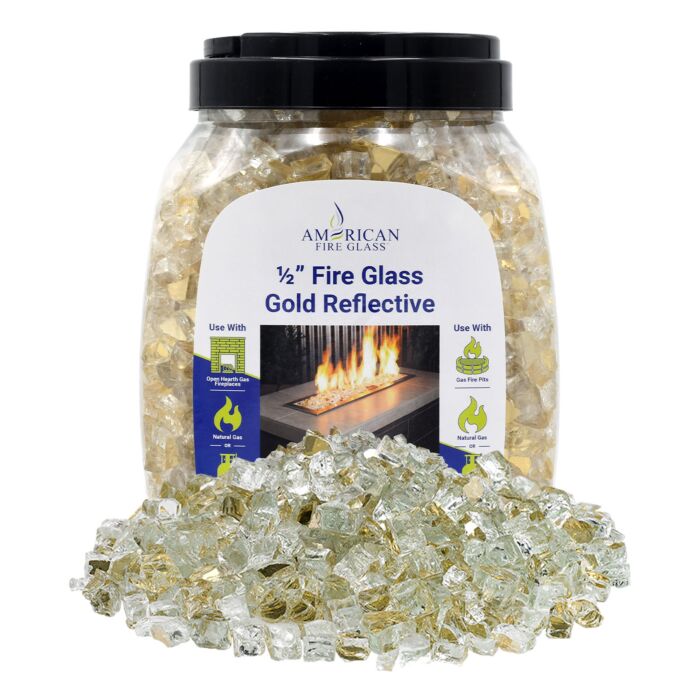1/2" Reflective Fire Glass - 10lbs (Jar)