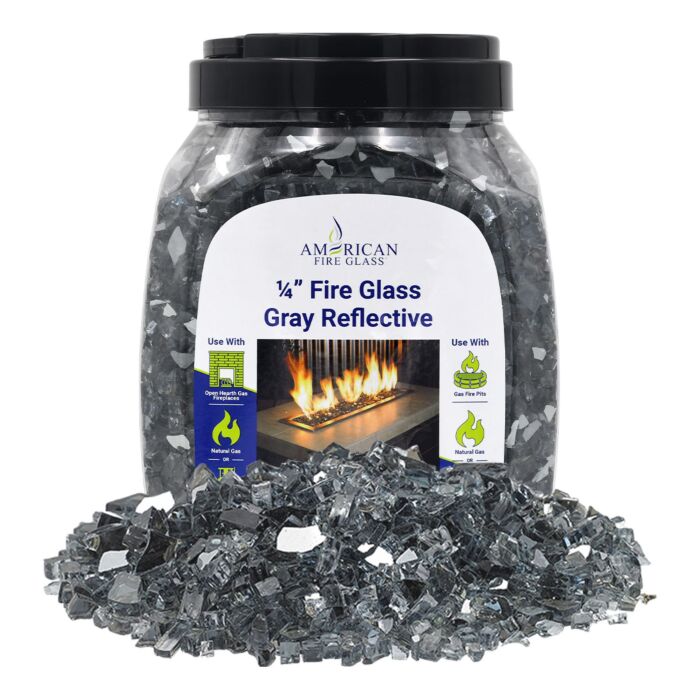 1/4" Reflective Fire Glass - 10lbs (Jar)