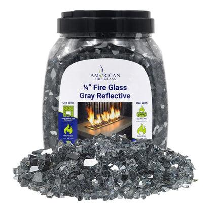 1/4" Reflective Fire Glass - 10lbs (Jar)