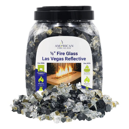 1/2" Pre-Mixed Fire Glass - 10lbs (Jar)