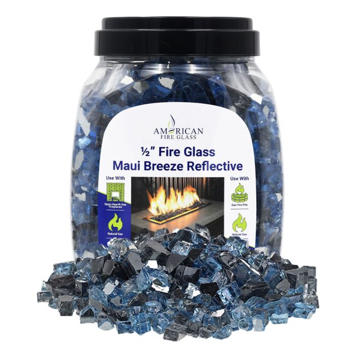 1/2" Pre-Mixed Fire Glass - 10lbs (Jar)