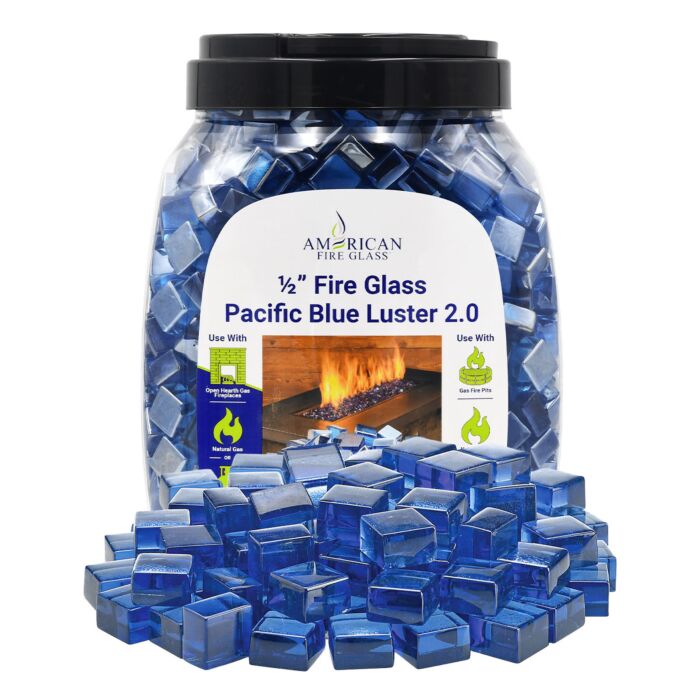 1/2" Fire Glass 2.0 Cubes - 10lbs (Jar)