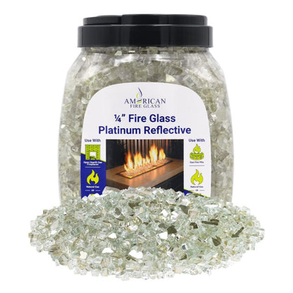 1/4" Reflective Fire Glass - 10lbs (Jar)