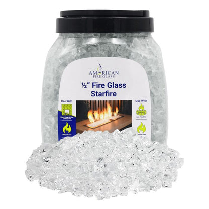 1/2" Classic Fire Glass - 10lbs (Jar)