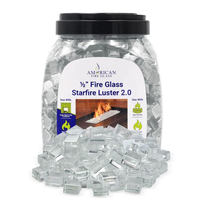 1/2" Fire Glass 2.0 Cubes - 10lbs (Jar)
