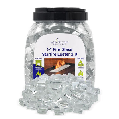1/2" Fire Glass 2.0 Cubes - 10lbs (Jar)