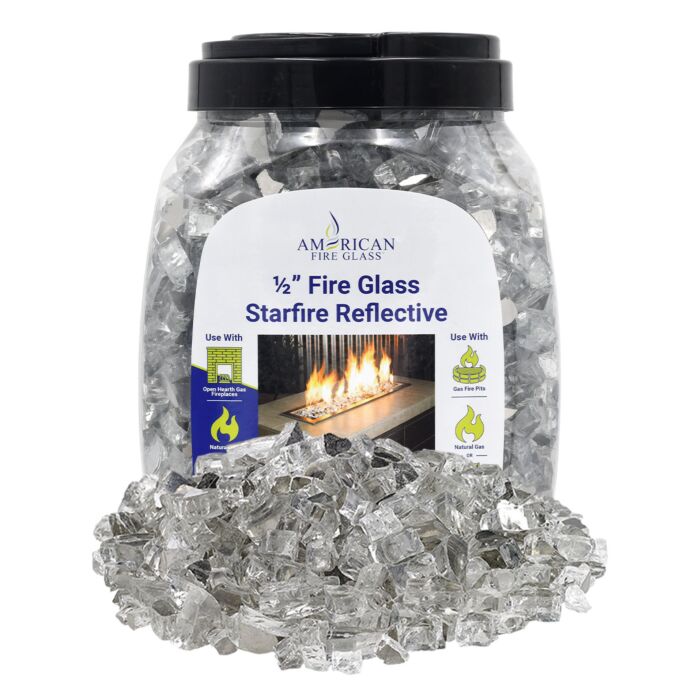 1/2" Reflective Fire Glass - 10lbs (Jar)