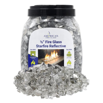 1/2" Reflective Fire Glass - 10lbs (Jar)