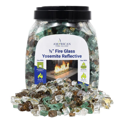 1/2" Pre-Mixed Fire Glass - 10lbs (Jar)